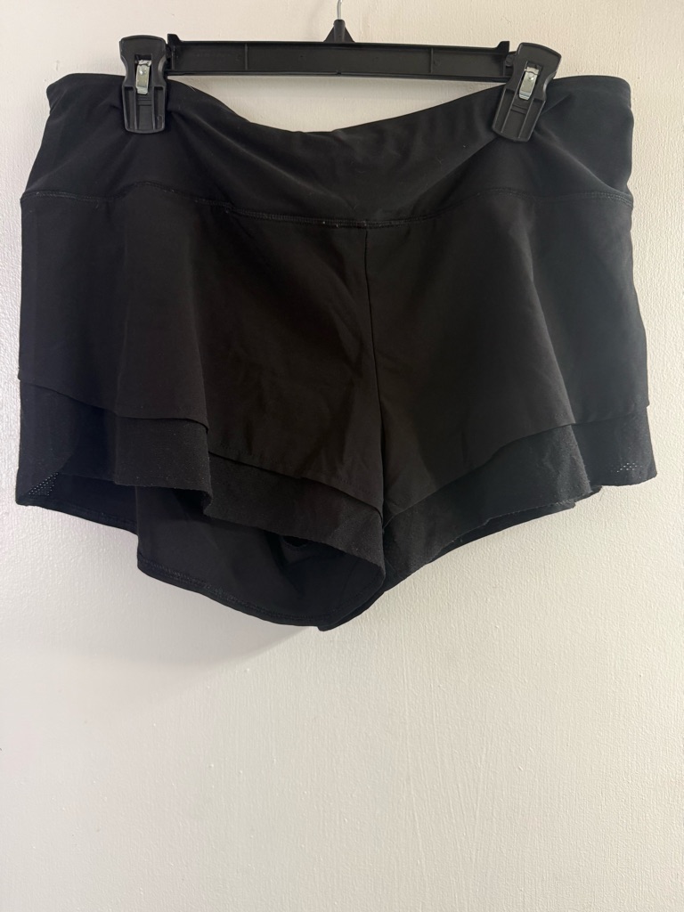 Women's Black Layered Active Shorts